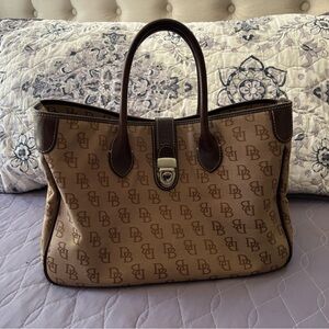 Dooney & Bourke Tan Monogram Tote